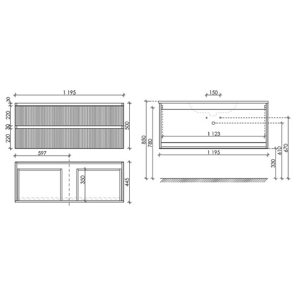 Тумба под раковину Sancos Snob R 120 SNR120W подвесная Bianco
