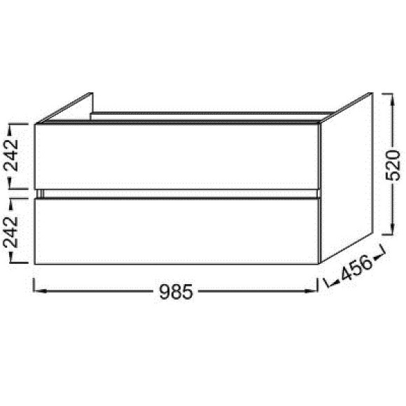 Тумба под раковину Jacob Delafon Tolbiac 100 EB2383-J5 подвесная Белый лак
