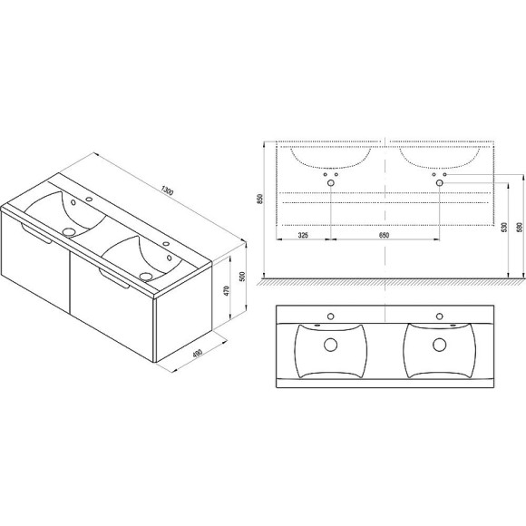Тумба под раковину Ravak SD Classic II 130 X000001482 подвесная Белая Тумба под раковину Ravak SD Classic II 130 X000001482 подвесная Белая