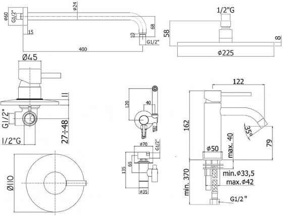 Комплект смесителей Paffoni Light KITZLIG011CR071 Хром