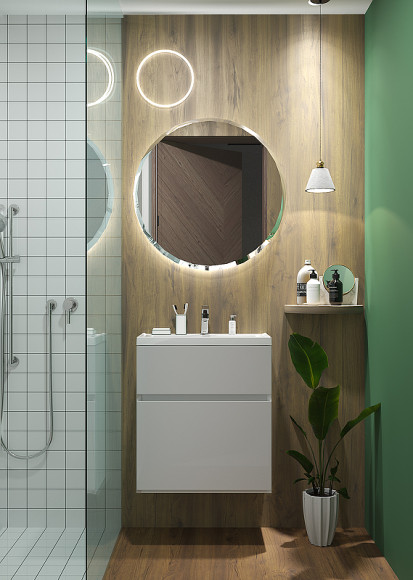 Тумба с раковиной Marka One Bumble 50П У88748 подвесная Белая