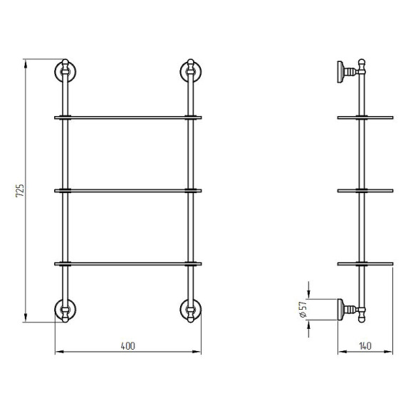 Стеклянная полка Migliore Mirella 17313 Золото Стеклянная полка Migliore Mirella 17313 Золото