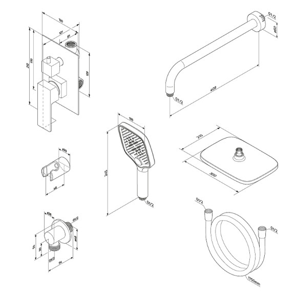 Душевая система Damixa Gala 953520000 Хром Душевая система Damixa Gala 953520000 Хром