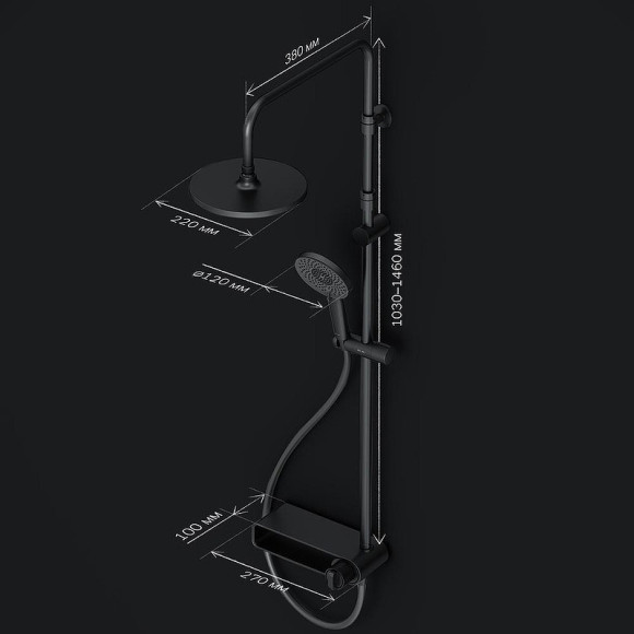 Душевая система AM.PM X-Joy F0785A722 Черная матовая Душевая система AM.PM X-Joy F0785A722 Черная матовая