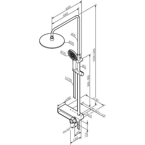Душевая система AM.PM X-Joy F0785A722 Черная матовая Душевая система AM.PM X-Joy F0785A722 Черная матовая