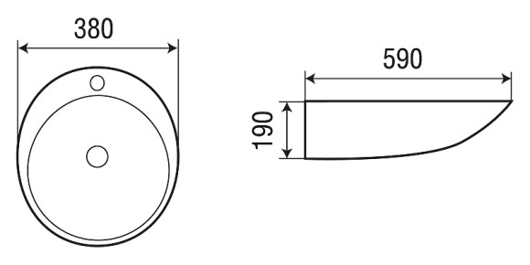 Раковина-чаша WeltWasser Elbach 1037 59 10000004582 Белый глянец