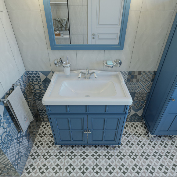 Тумба под раковину Caprigo Borgo 80 33412CH-B136 Синяя матовая Тумба под раковину Caprigo Borgo 80 33412CH-B136 Синяя матовая