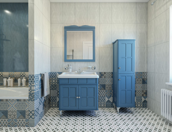 Тумба под раковину Caprigo Borgo 80 33412CH-B136 Синяя матовая Тумба под раковину Caprigo Borgo 80 33412CH-B136 Синяя матовая