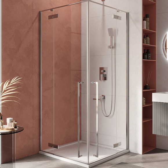 Душевой уголок Cezares Liner 90x90 LINER-A-2-90-C-Cr профиль Хром стекло прозрачное