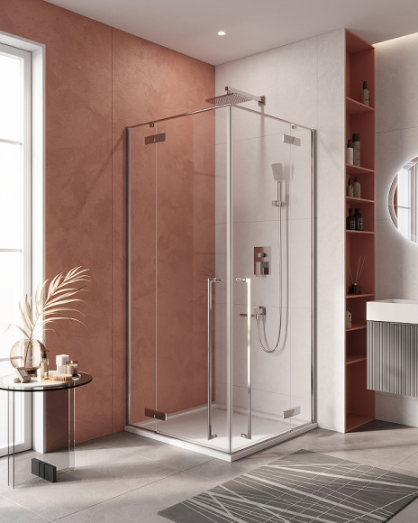 Душевой уголок Cezares Liner 90x90 LINER-A-2-90-C-Cr профиль Хром стекло прозрачное