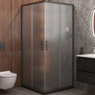 Душевой уголок Cezares Molveno 90x90 MOLVENO-A-2-90-P-GM профиль Оружейная сталь стекло рифленое