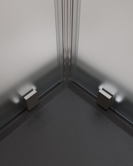 Душевой уголок Cezares Molveno 90x90 MOLVENO-A-2-90-P-GM профиль Оружейная сталь стекло рифленое