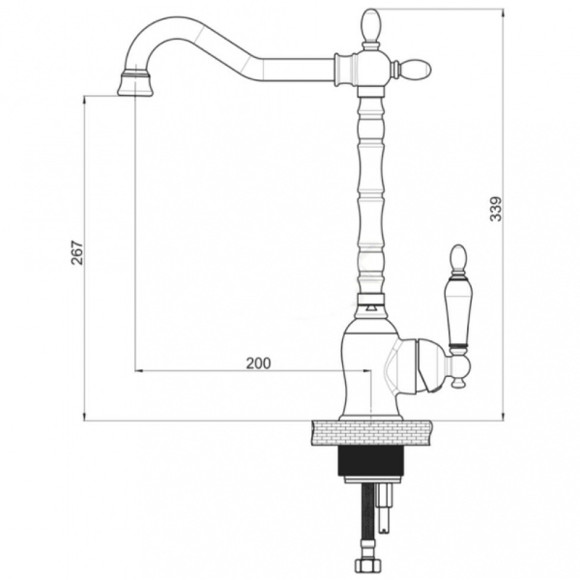 Смеситель для кухни GPD Retro Colored MTE180-A Золото Смеситель для кухни GPD Retro Colored MTE180-A Золото
