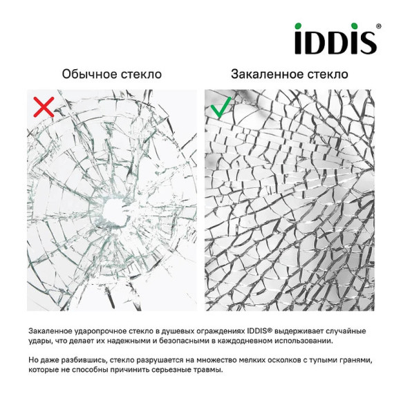Душевая стенка Iddis Slide 80 SLI6BS8i23 профиль Черный матовый стекло прозрачное