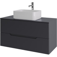 Тумба с раковиной Orange Line 100 Li-100TugMDF+B02-460W подвесная Графит матовый
