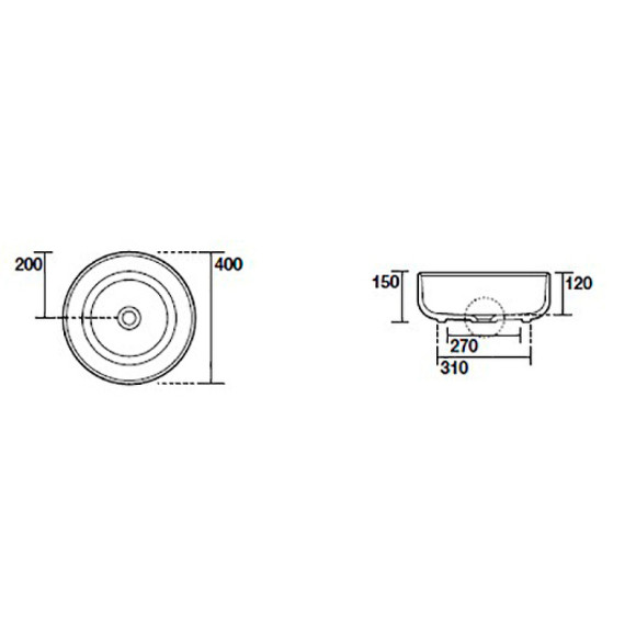 Раковина-чаша Kerasan Nolita 40 534401 Белая