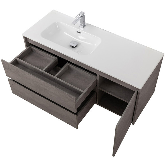 Тумба под раковину BelBagno Kraft 120 L KRAFT-1200-2C-1A-SO-CG-L подвесная Cemento Grigio Тумба под раковину BelBagno Kraft 120 L KRAFT-1200-2C-1A-SO-CG-L подвесная Cemento Grigio