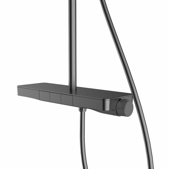 Душевая система Vincea Inspire VSFS-3I12TGM с термостатом Вороненая сталь