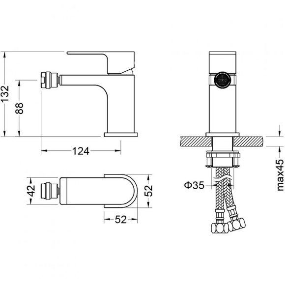 Смеситель для биде Aquatek Лира AQ1418MB Черный матовый Смеситель для биде Aquatek Лира AQ1418MB Черный матовый