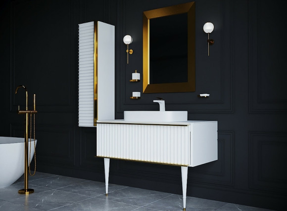 Тумба под раковину Boheme Armadi Art Vallessi Avangarde Canale 80 843-080-WG подвесная Белый Золото