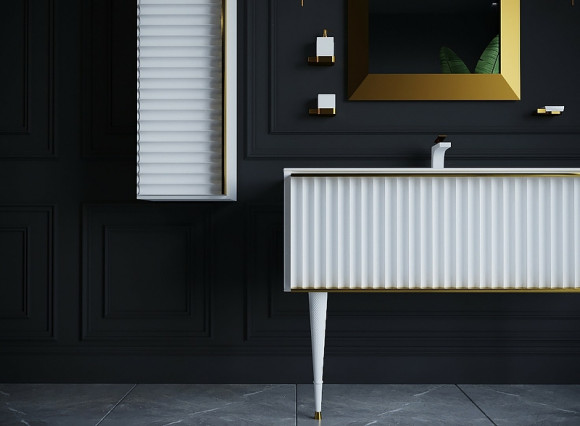 Тумба под раковину Boheme Armadi Art Vallessi Avangarde Canale 80 843-080-WG подвесная Белый Золото