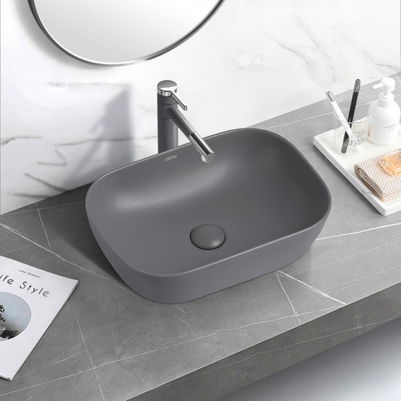 Раковина-чаша Abber Rechteck 46 AC2200MG Серая матовая Раковина-чаша Abber Rechteck 46 AC2200MG Серая матовая