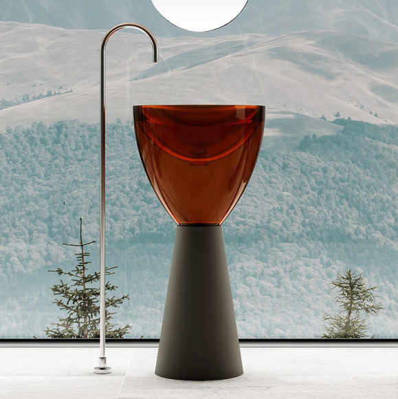 Раковина Abber Kristall 45 AT2703Black-Opal Черная Коричневая Раковина Abber Kristall 45 AT2703Black-Opal Черная Коричневая