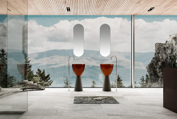 Раковина Abber Kristall 45 AT2703Black-Opal Черная Коричневая Раковина Abber Kristall 45 AT2703Black-Opal Черная Коричневая