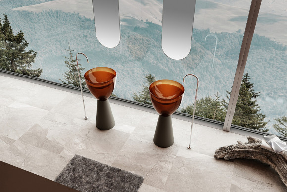 Раковина Abber Kristall 45 AT2703Black-Opal Черная Коричневая Раковина Abber Kristall 45 AT2703Black-Opal Черная Коричневая