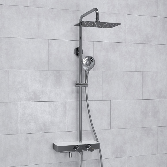 Душевая система WasserKRAFT A113.069.101.CH Thermo с термостатом Хром Белая Душевая система WasserKRAFT A113.069.101.CH Thermo с термостатом Хром Белая