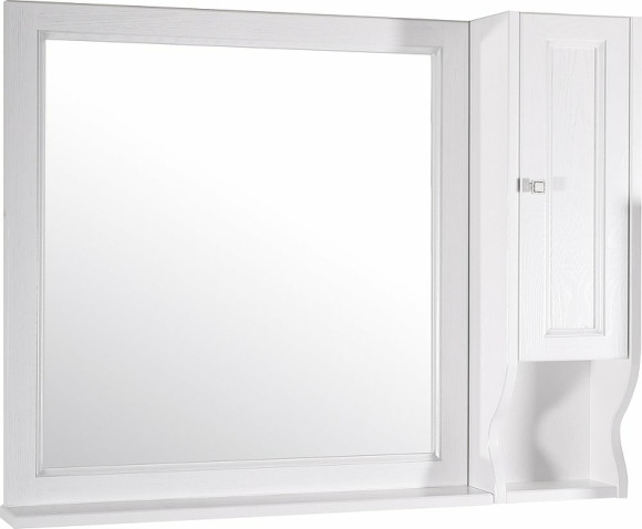 Зеркало ASB-Woodline Гранда 80 11481 Белое с патиной Серебро