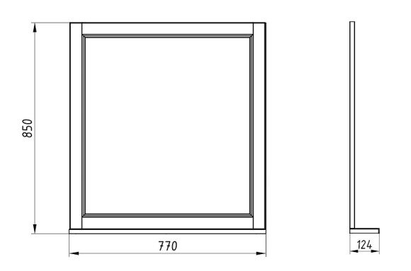 Зеркало ASB-Woodline Гранда 80 11481 Белое с патиной Серебро