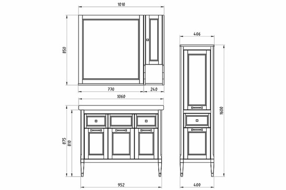Зеркало ASB-Woodline Гранда 80 11481 Белое с патиной Серебро