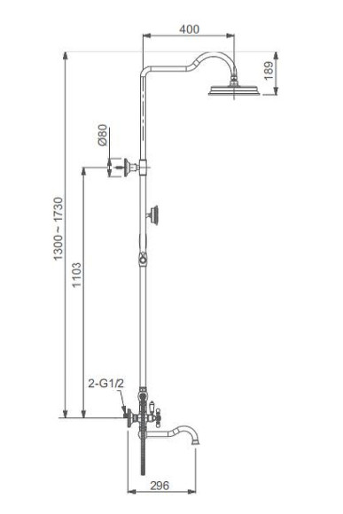 Душевая система Gappo G89-4 G2489-4 Бронза