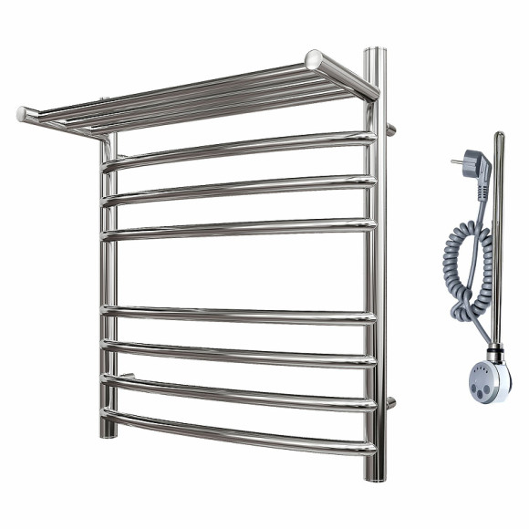 Электрический полотенцесушитель Point Альфа PN05156SPE П7 500x600 с полкой левый/правый Хром Электрический полотенцесушитель Point Альфа PN05156SPE П7 500x600 с полкой левый/правый Хром