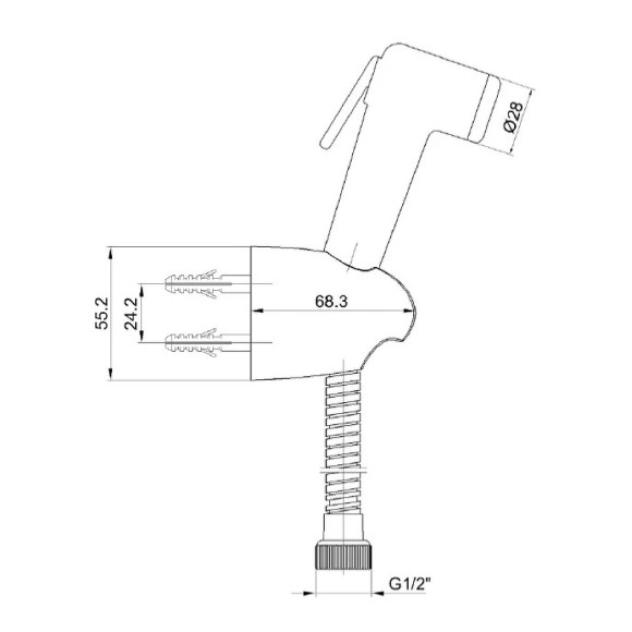 Гигиенический душ E.C.A. Myra 402111032C1EX Черный матовый