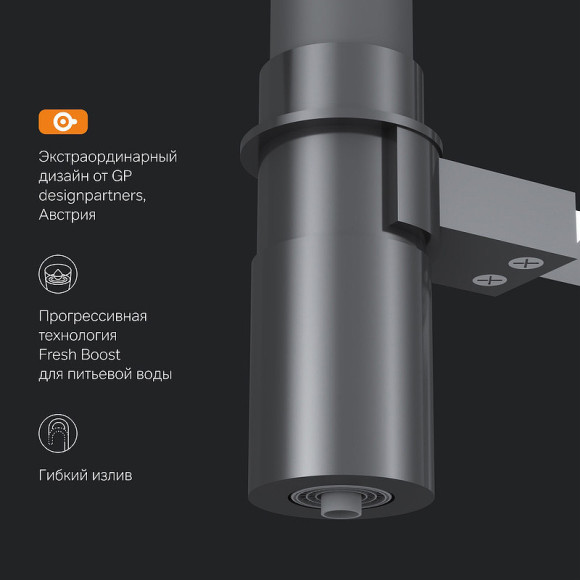 Смеситель для кухни AM.PM Like F8007802 Хром Черный Смеситель для кухни AM.PM Like F8007802 Хром Черный