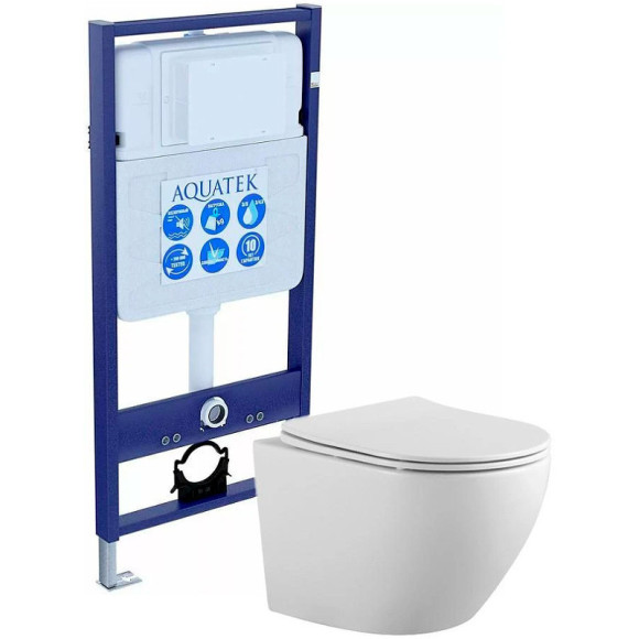 Комплект унитаза с инсталляцией Aquatek Set Aquatek Европа с сиденьем Микролифт