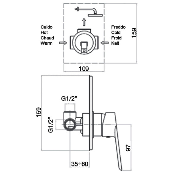 Смеситель для душа Webert Sax Evolution SE880101560 Черный матовый