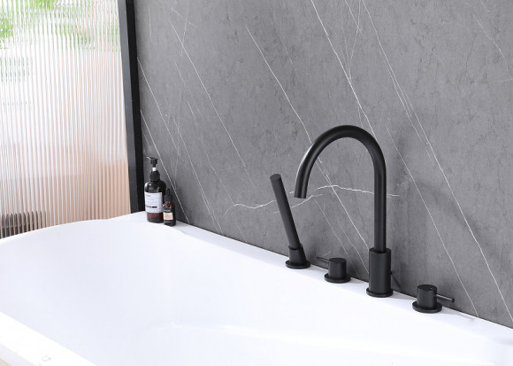 Смеситель на борт ванны Abber Wasser Kreis AF8113B Черный матовый Смеситель на борт ванны Abber Wasser Kreis AF8113B Черный матовый