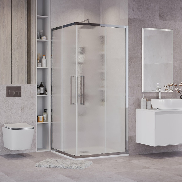 Душевой уголок Grossman Cosmo 90х90 300.K33.02.9090.10.02 профиль Хром стекло шиншилла Душевой уголок Grossman Cosmo 90х90 300.K33.02.9090.10.02 профиль Хром стекло шиншилла