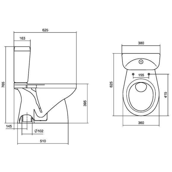 Унитаз компакт Santek Анимо 1WH110038 с бачком и сиденьем Унитаз компакт Santek Анимо 1WH110038 с бачком и сиденьем
