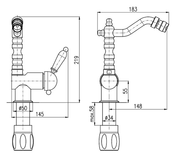 Смеситель для биде Rav Slezak Labe L508.5/9SM Бронза Смеситель для биде Rav Slezak Labe L508.5/9SM Бронза