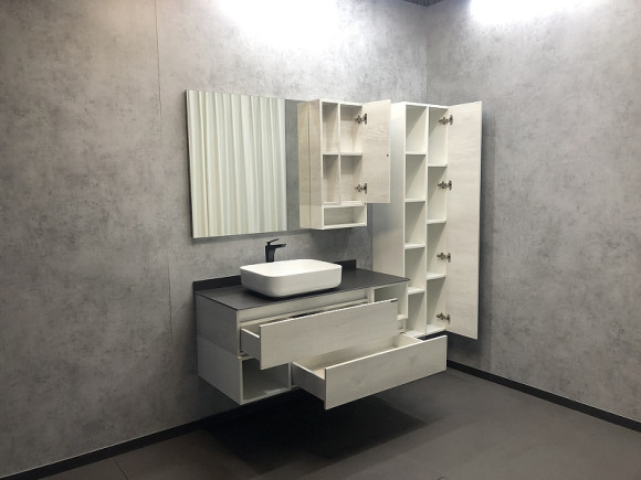 Шкаф пенал Comforty Прага 45 00004136272 подвесной Дуб белый