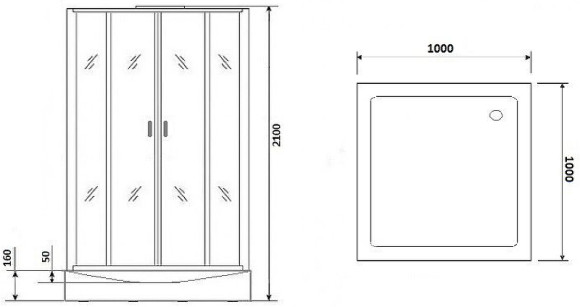 Душевая кабина Niagara Premium 100x100 NG-6902-01Q Black без гидромассажа