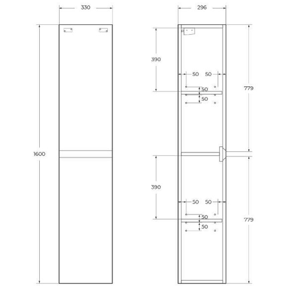 Шкаф пенал BelBagno Kraft 33 R KRAFT-1600-2A-SC-CG-R подвесной Cemento Grigio Шкаф пенал BelBagno Kraft 33 R KRAFT-1600-2A-SC-CG-R подвесной Cemento Grigio