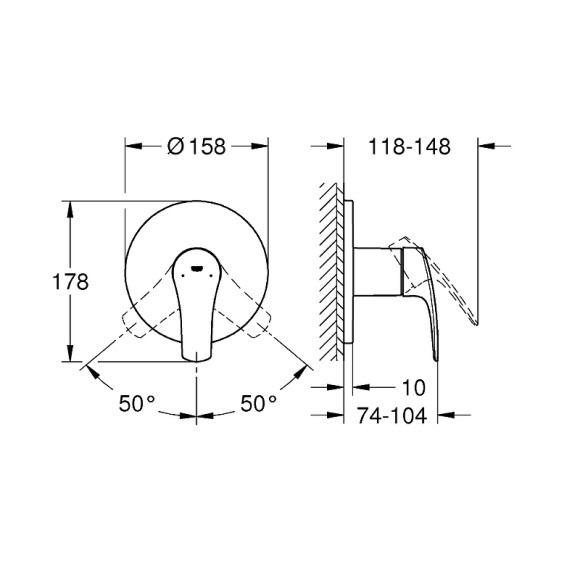 Смеситель для душа Grohe Eurosmart 24042003 Хром