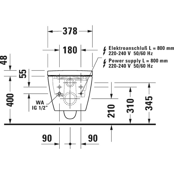 Унитаз Duravit ME by Starck 2510092000 подвесной без сиденья Унитаз Duravit ME by Starck 2510092000 подвесной без сиденья