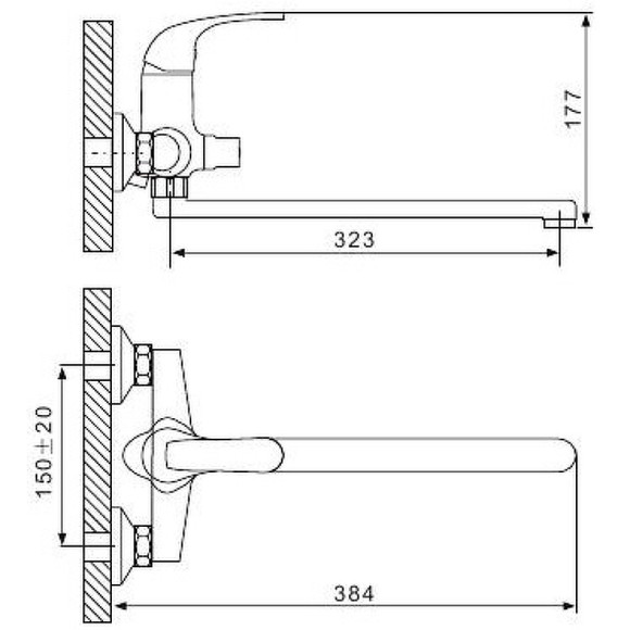 Смеситель для ванны Gappo G35 G2235 универсальный Хром