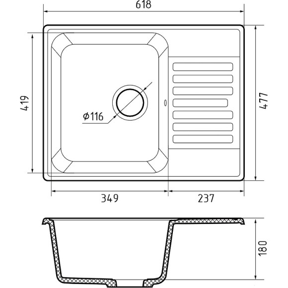 Кухонная мойка GranFest Quarz GF-Z13 Песочная